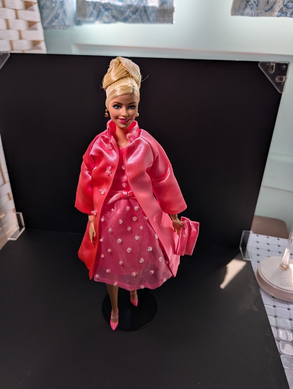 Barbie The Movie Margot Kidder Restyled Pink Givenchy Cocktail Dress/Coat - Picture 11 of 16